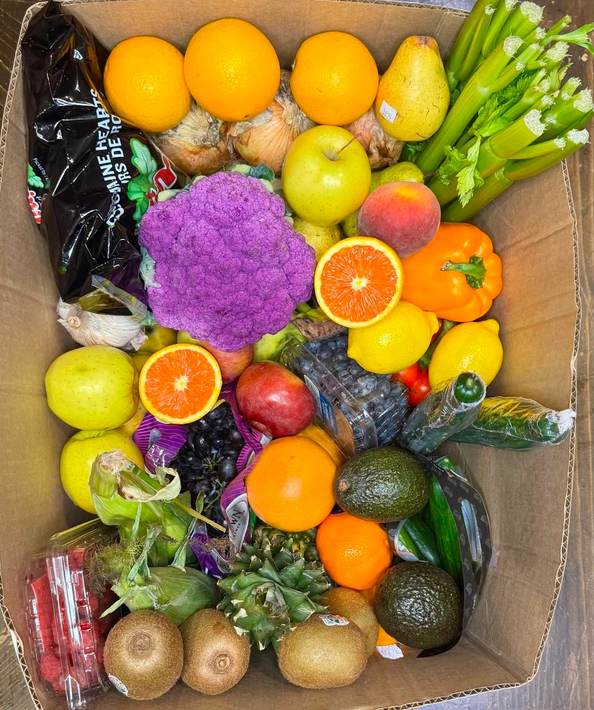 Boîte de fruits frais